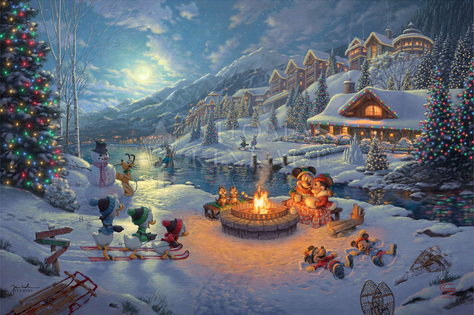 Disney Mickey and Minnie Christmas Lodge – Thomas Kinkade Studios